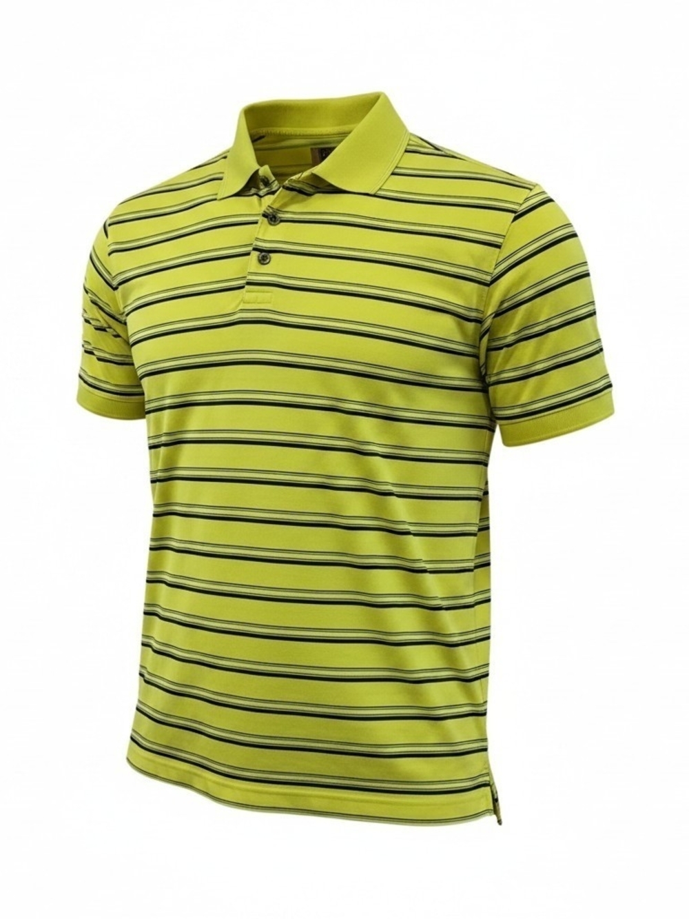 ​The Foundry Supply Co Mens 2XL Yellow Striped Polo Shirt Quick Dry Golf Top